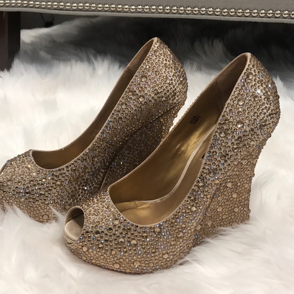 Benjamin Adams Rhinestone Wedge Pumps - Picture 5 of 5